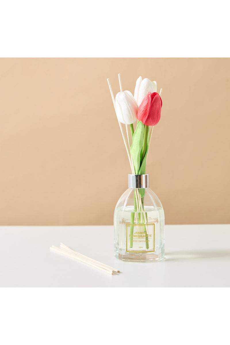 Tulip Jasmine Pomegranate Scented Reed Diffuser Set - 150 ml - Image 3